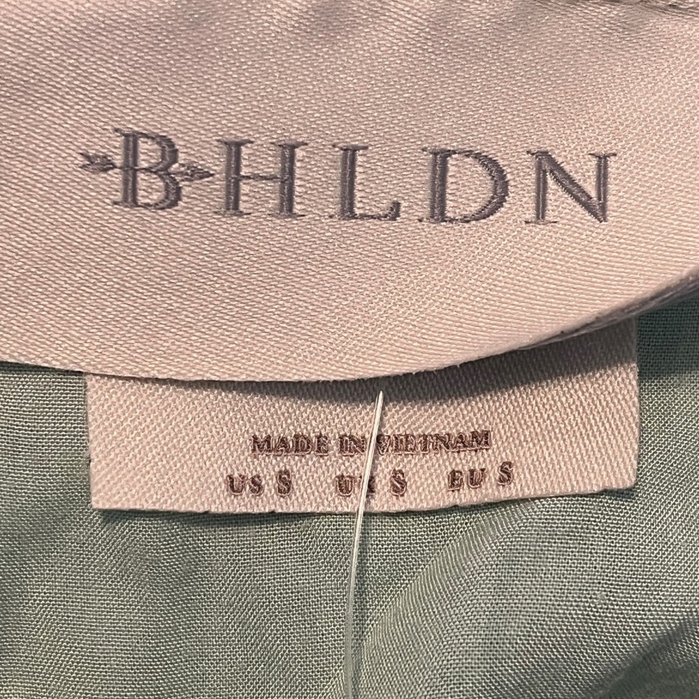 NWOT BHLDN Romantic Mint Floral Chiffon Plunge Long-Sleeve Ruffle Maxi Dress - Picture 12 of 12